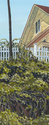 Detail of The Yellow House Of Yorktown, acrylic painting by Jeanne Eickhoff, © 2007 All Rights Reserved