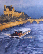 Paris At Dusk, acrylic painting by Jeanne Eickhoff, © 2007 All Rights Reserved