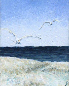 Seagulls, Drifting On The Wind, Acrylic Painting by Jeanne Eickhoff © 2007 All Rights Reserved