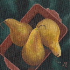 Pears, Ike'e eye: Acrylic Painting by Jeanne Eickhoff, © 2007 All Rights Reserved